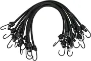 10 Pack Bungee Cords with Hooks 9 Inch - Black Small Bungee Cords with Hooks on