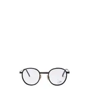 polished-effect round-frame glasses 49 White