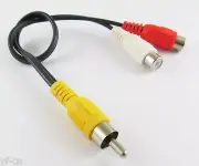 5pcs 28cm 1 RCA Male to 2 RCA Female Jack Y Splitter Audio Video Adapter Cable