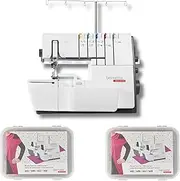 [Bernette] B68 Airlock Serger Sewing Machine | Adjustable Stitch Length, 1300SPM, LED Light, 5 Thread Options, Presser Foot Adjustment | Free 6 Pcs Overlock Foot Kit & 7 Pcs Coverstitch Foot Kit