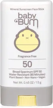 Sun Bum Baby SPF 50 Sunscreen Stick, Mineral Roll-On UVA/UVB Face and Body Pr...