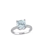 Rina Limor 10K 2.21 ct. tw. Diamond & Aquamarine Ring 5 NoColor
