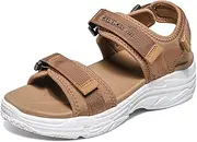 [CAMEL CROWN] Women's Athletic Sandals Comfortable Outdoor Walking Waterproof Lightweight Girls' Platform Shoes Open Toe Arch Support