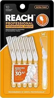 [REACH] Interdental Brush Cleaners, 0.7mm, Extra Tight, Sensitive Gum Protection, Plaque Remover for Teeth, Braces Flossers, Braces Brush, Dental Toothbrushes, Oral Care, 1 Pack, 10 Count