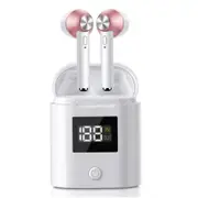 Bluetooth 5.0 Dual Call Power Sports Earphones Wireless Earbuds with Power Display Charging Case Included Headphones for iPhone - Rose Gold
