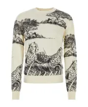 graphic-print wool jumper S Nude