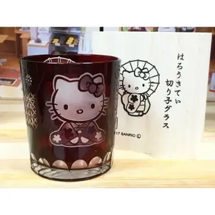 Hello Kitty 和風玻璃杯 (和座紅, 附木盒)