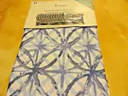 New 14 pc fabric SHOWER CURTAIN~Denim Blue Geometric Circles~Hooks Liner Nice