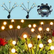 HXWEIYE 2pk Solar Firefly Lights, 8LED, Warm White, 2 Modes, Swaying, Waterproof