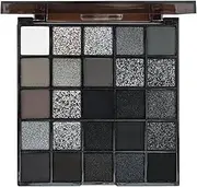 25 Colors Black Eyeshadow, Dark Smoky Eyeshadow Palette, Long-Lasting Wear Black Matte Shimmer Eye Shadow, Gothic Smokey Eye Kit For Women Girls