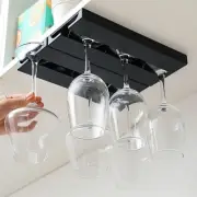 (White)Wine Glass Holder Under Cabinet Shelf Plastic Hanging Rack Space