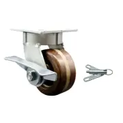 4 Inch KP High Temp Phenolic Swivel Caster w/Bronze Bearing and Brake/Swivel Lck