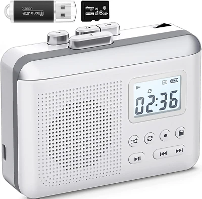 Gracioso Portable Cassette Player Recorder Converter,Cassette to MP3 via SD Card