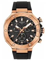 [Tissot] T-Race Chronograph T1414173705100 Watch in Black/Rose Gold