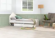 McLEAN Single Bed House Headboard with Storage