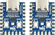 2PCS RP2040-Zero Mini Board, Pico-Like MCU Board Based on Raspberry Pi MCU RP2040, Dual-Core Arm Cortex M0+ Processor, Onboard 2MB Flash Memory, Type-C USB Connector, Support C/C++，MicroPython