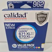 Canon 671XL 670XL Compatible Black Colours Ink Cartridge Calidad 962 Value Pack