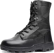 [WIDEWAY] Men’s Tactical Boots 8 Inches Military Combat Boots Tactical Jungle Boots Lightweight Leather Work Boots