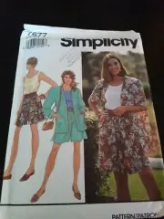 Simplicity Pattern 7677 Shirt Top Unlined Jacket Size XS Uncut