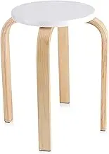 Zerodis Candy Color Kids Stacking Stool Non Harmless with Soft Anti Slip Mat for Room Bathroom (White)
