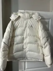 Supreme/Jordan FW24 White Puffer Jacket; Condition: New; Size: XL; w/ hanger