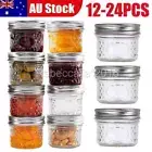 12/24 Glass Jars with Lid Small Food Candy Storage Mason Jam Bottle Container OZ