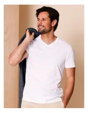 [Reserve] Brixton Plain V-Neck T-Shirt in White