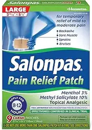 [Salonpas] Pain Relief Patches Large - 9 ct, Pack of 5