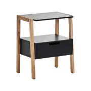 Cooper & Co. Legno 45cm Solid Oak Bedside Table Black