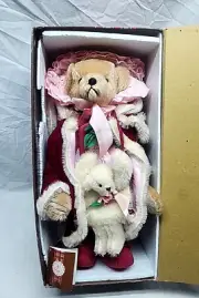 Vintage Gorham Bear Miss Emily Tea For Two With Tag, Box ,Story And Stand 17”&7”