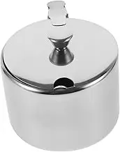 TIDTALEO Stainless Steel Condiment Holder with Spoon Versatile Sugar Bowl for Kitchen Storage Elegant Design for Sugar Salt Pepper and Herbs