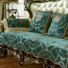 Blue Chenille Sofa Cover 1/2/3 Seater Slipcover Chair Couch Non-slip Mat Premium