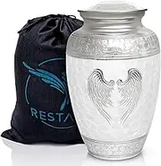 Angel Wings Urns for Adult Male. White Cremation urns for Human Ashes Adult Female. Decorative urn by Restaall