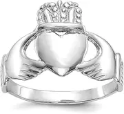[JewelryWeb] 14k White Gold Polished Ladies Irish Claddagh Celtic Trinity Knot Ring Size 6 Band Style-Ring for Women