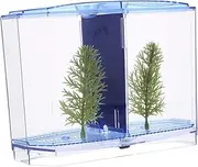 DECOMELODY Betta Box Water for Tank Breeding Aquatic Aquariums Gold Fish Goldfish Container Desktop Aquarium Home Fish Feeding Accessory Clear Aquarium Light Plastic Blue