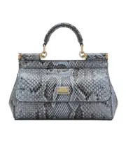 Dolce Gabbana Small Logo Plaque Embossed Sicily Handbag One size light blue