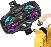 Live Streaming Phone Cooler - Non-Slip Cooler Adjustable Fan, Rechargeable Phone Cooling Fan | LED Display Phone Cooler with Ambient Light, Fast Cooling Phone Cooler with 3 Modes for Video Gamers