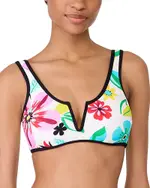 kate spade new york Printed V Wire Bikini Top