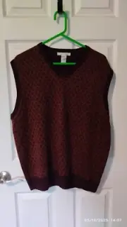 NWT Geoffrey Beene Extra Soft Argyle V-Neck Sweater Vest Size XL