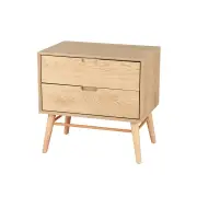 Bedside Table Drawers Side End Table Storage Cabinet Nightstand Oak GINO