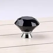 30mm/40mm Black Crystal Glass Diamond Furniture Knobs Drawer Handle Wardrobe Kitchen Cabinets Cupboard Dresser Door Pull Knobs - (Color: 40mm)