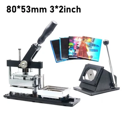 Fridge Magnet Badge Making Machine 80*53mm Rectangle Button Maker Kit W/Cutter