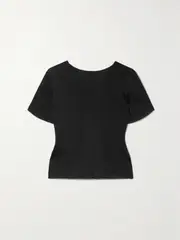 [The Row] The Row - Fuku Open-back Ribbed-knit T-shirt - Black - medium medium Black