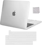 MOSISO Compatible with MacBook Pro 13 inch Case 2025, 2024, 2023-2016 M2 M1 A2338 A2251 A2289 A2159 A1989 A1708 A1706, Plastic Hard Shell Case & Keyboard Cover Skin & Wipe Cloth, Frost