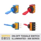 On-Off LED Toggle Switch Illuminated SPST 12V 12mm Panel Car Marine Light Boat
