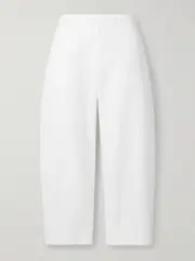 [KHAITE] KHAITE - Clover Cotton-poplin Barrel-leg Pants - White - medium medium White