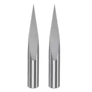 6mm Shank 0.1mm Tip 20 Degree Carbide 3 Flutes Wood Engraving CNC Bit 2pcs