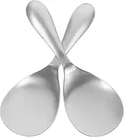 SOLUSTRE 2Pcs Stainless Steel Rice Spoons Ergonomic Cooking Scoops for Home Hotel Restaurant Use Heat Resistant Design Effortless Serving Cooking Supplies