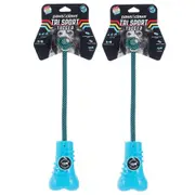 2x Paws & Claws 23x7.6x5.8cm Tri Sport Bone Tugger Dog/Pet Interactive Toys Blue