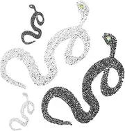 jojofuny 4pcs Snake Shaped Rhinestone Patch Self Adhesive Applique for Clothing Repair DIY Crafts Durable Skin Friendly Design for Clothes Bags Hats